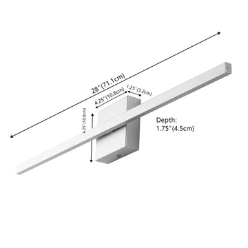 Vara 28" Modern Minimalist Indoor/Outdoor Metal 350-Degree Rotatable Dimmable Integrated LED Wall Sconce - JONATHAN Y